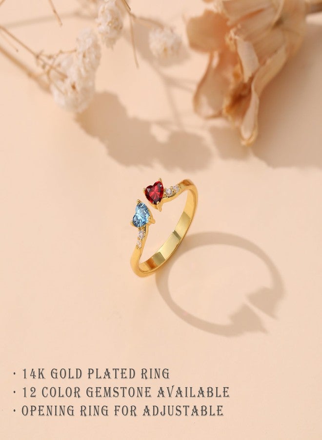 Sistble January Birthday Gifts for Women, Promise Rings for Her Christmas Gifts March Aquamarine Ring Stackable Garnet Birthstone Rings Wife Birthday Gift Jewelry - Image 5